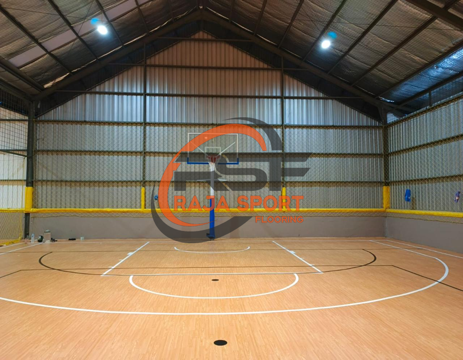 lantai vinyl lapangan basket standar FIBA