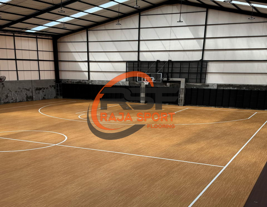 lantai vinyl lapangan basket standar FIBA