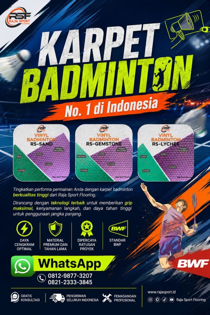 Karpet Badminton Raja Sport Flooring