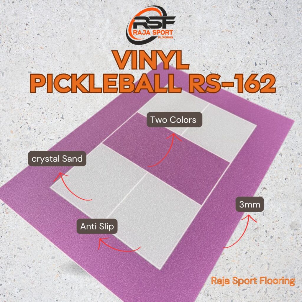 Vinyl Lantai Lapangan Pickleball Premium RS-162 – Anti Slip, Tahan Lama & Siap Turnamen