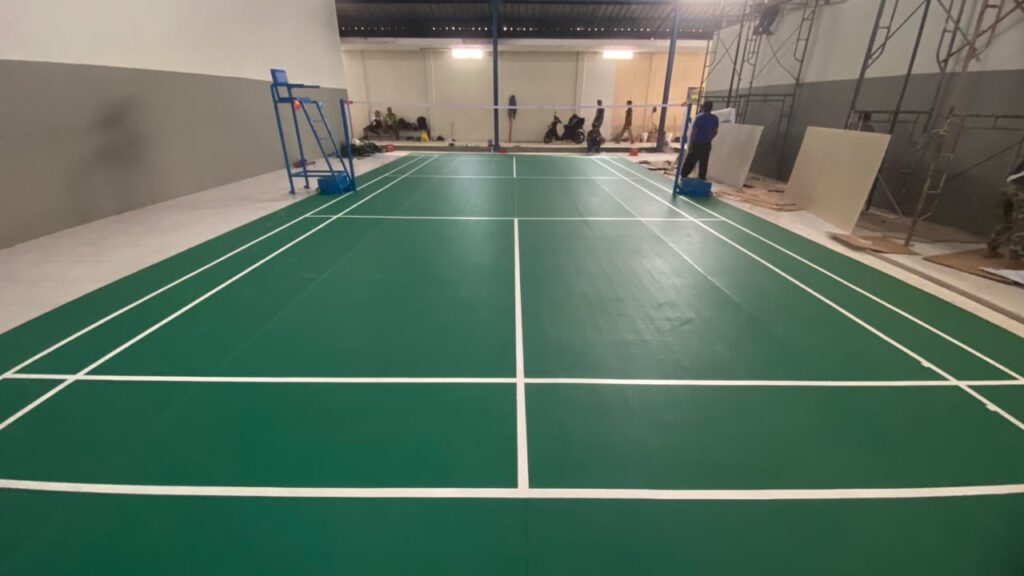 Pemasangan Karpet Badminton Bandung Oleh Raja Sport FLooring